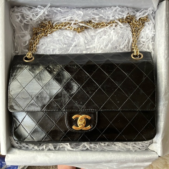 CHANEL Handbags - Authentic Vintage Chanel Black Classic Double Flap 25